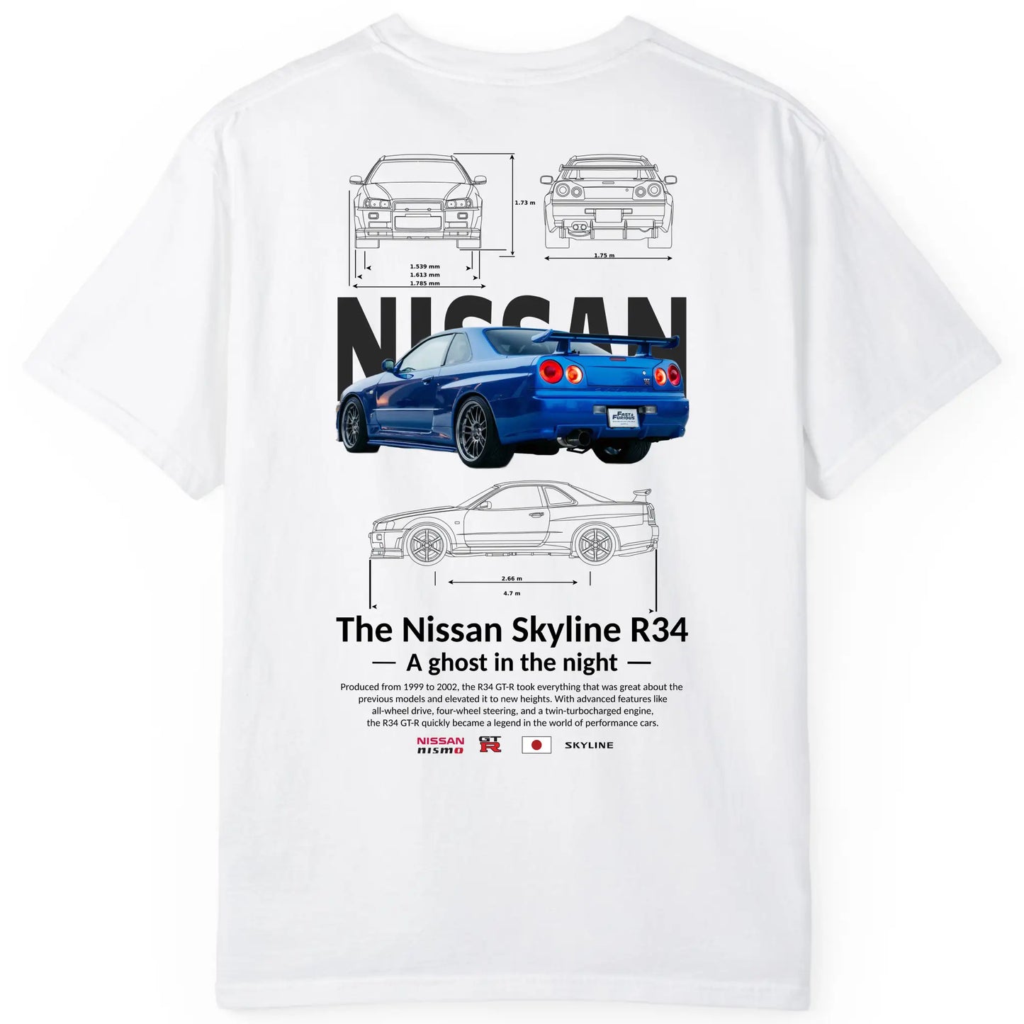 NISSAN R34 Regular Fit Tee
