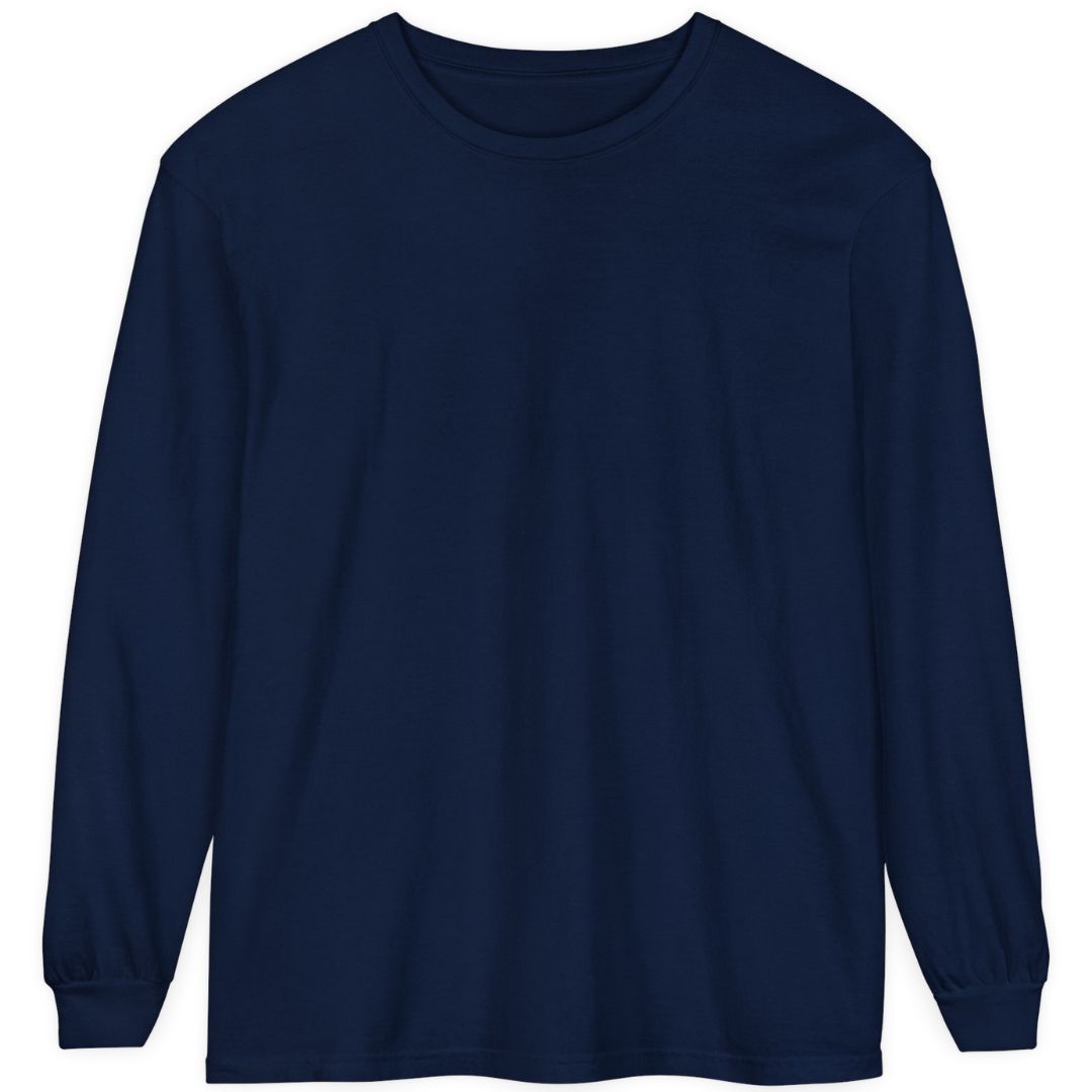 True Navy Unisex Long Sleeve Plain T Shirt