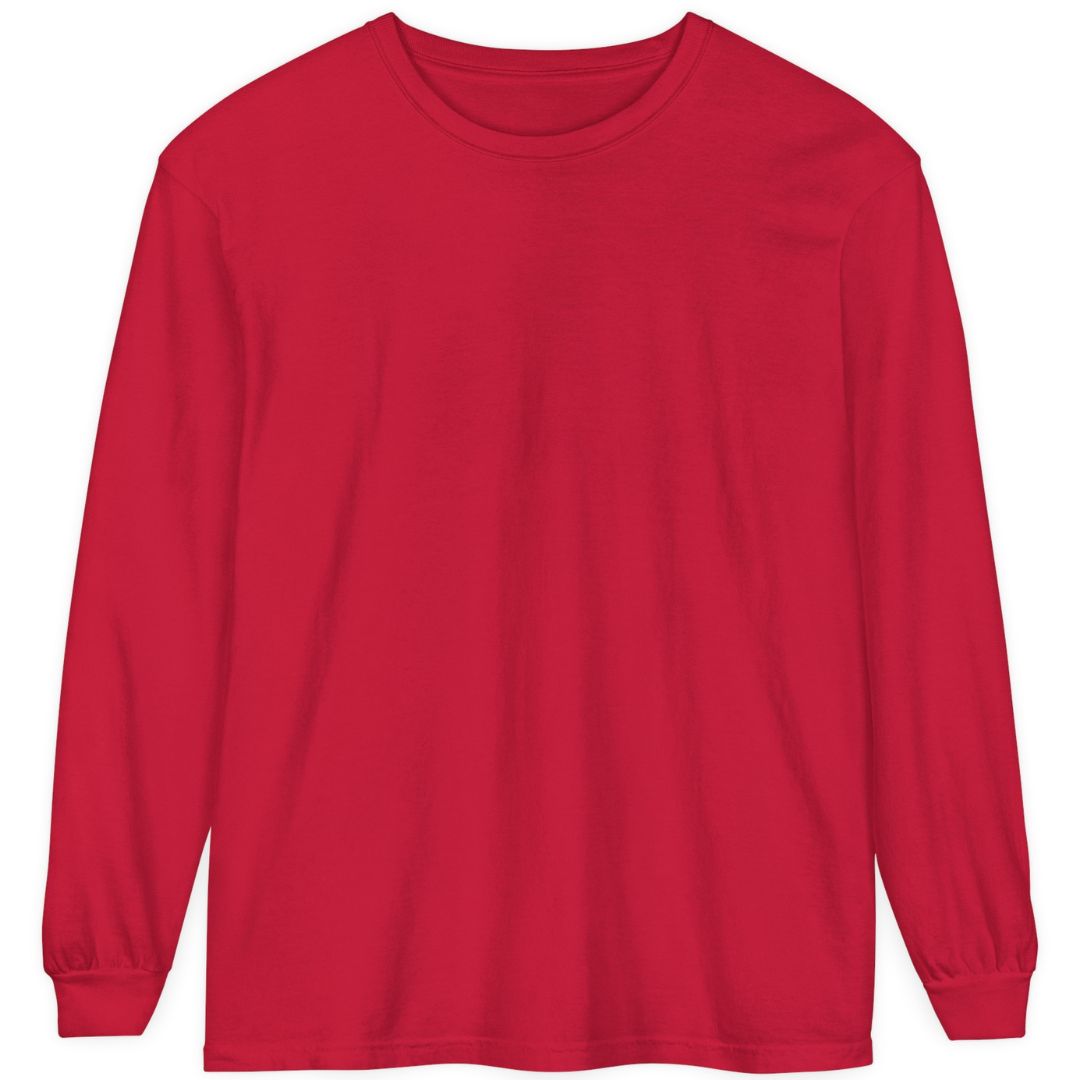 Chili Red Unisex Long Sleeve Plain T Shirt