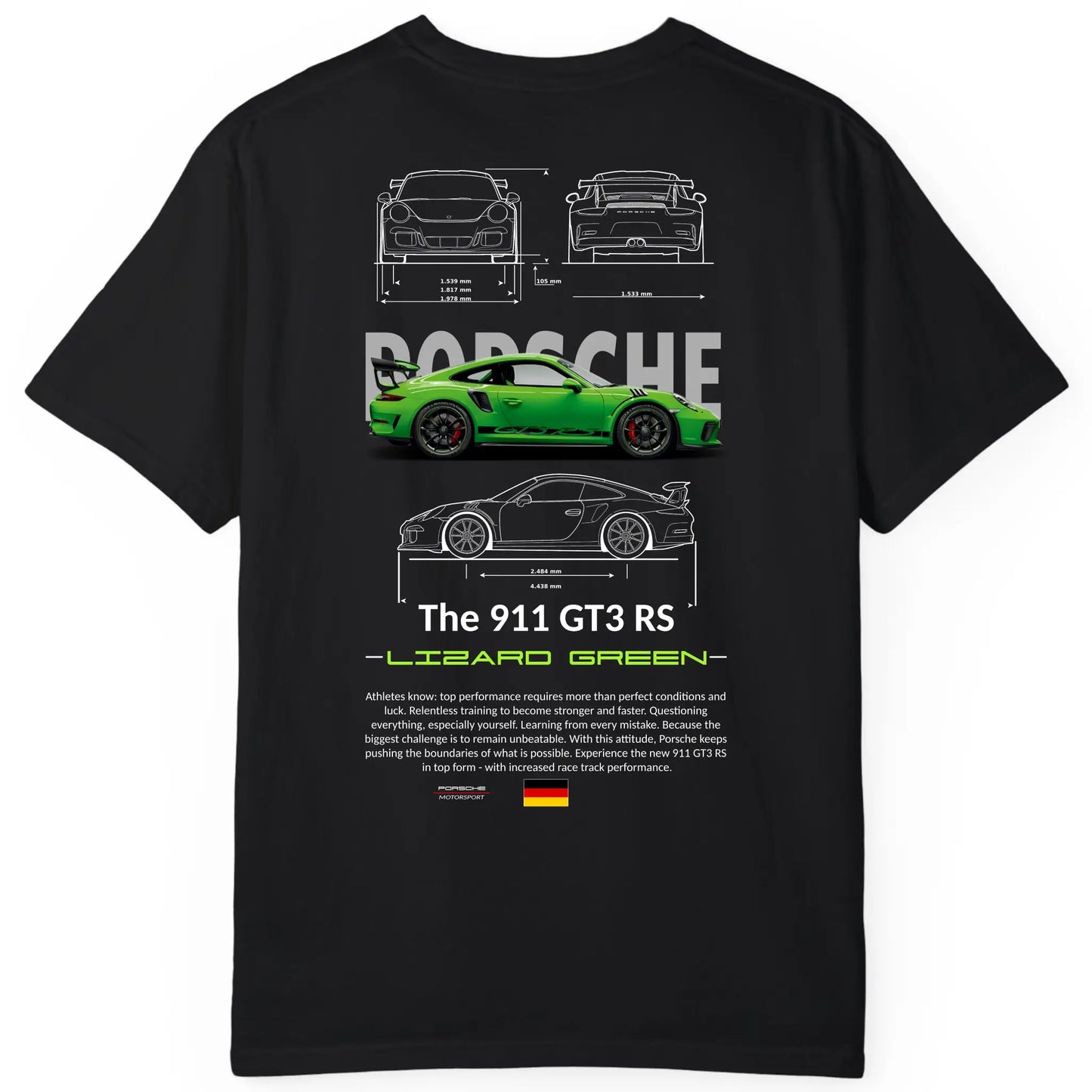 Porsche 911 GT3 RS Green Regular Fit Tee