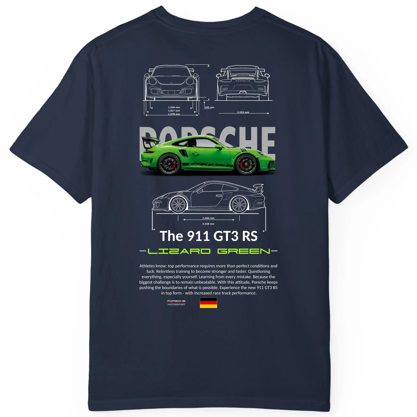 Porsche 911 GT3 RS Green Regular Fit Tee
