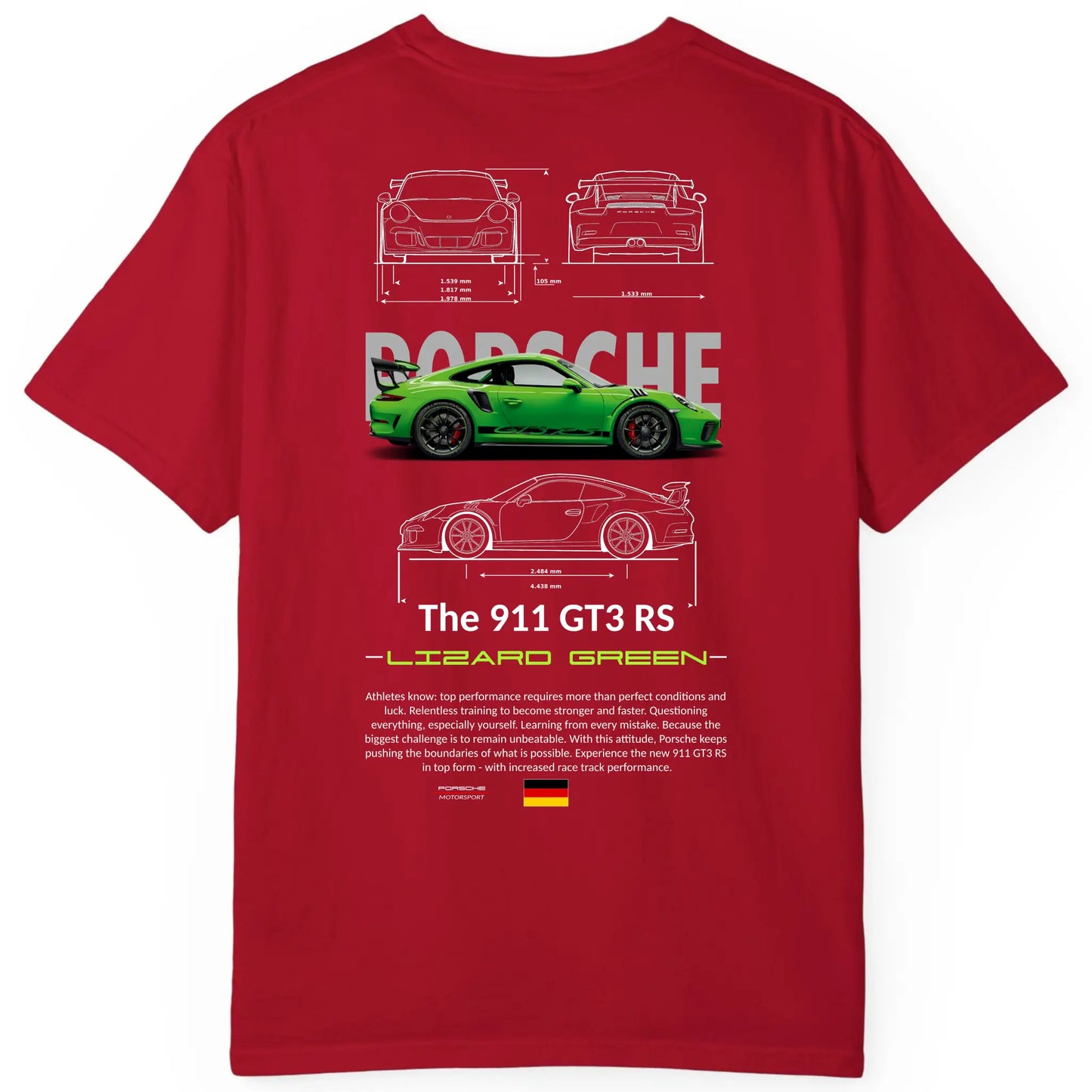 Porsche 911 GT3 RS Green Regular Fit Tee