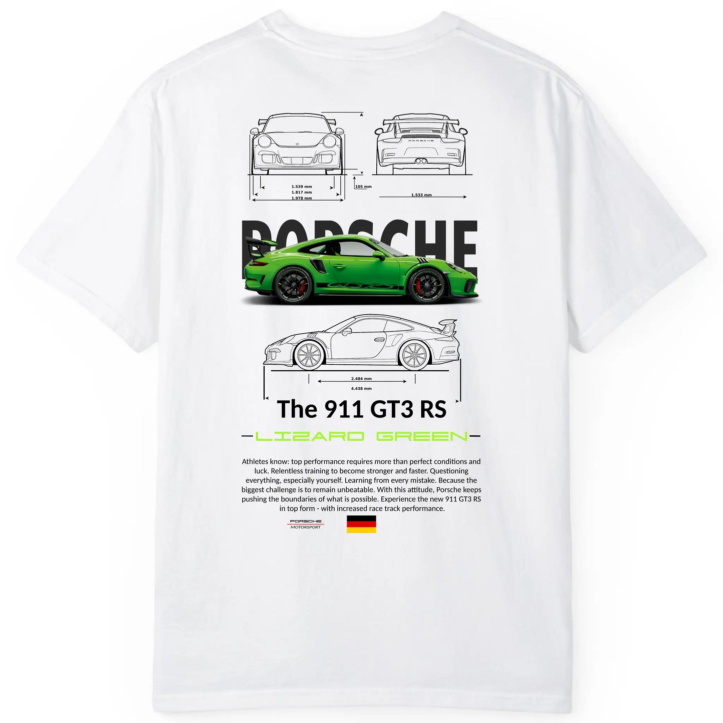 Porsche 911 GT3 RS Green Regular Fit Tee