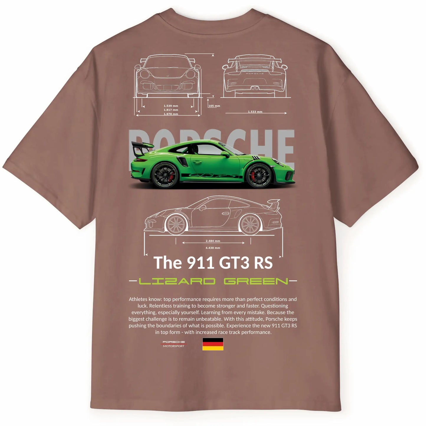 Porsche 911 GT3 RS Green Oversized Tee