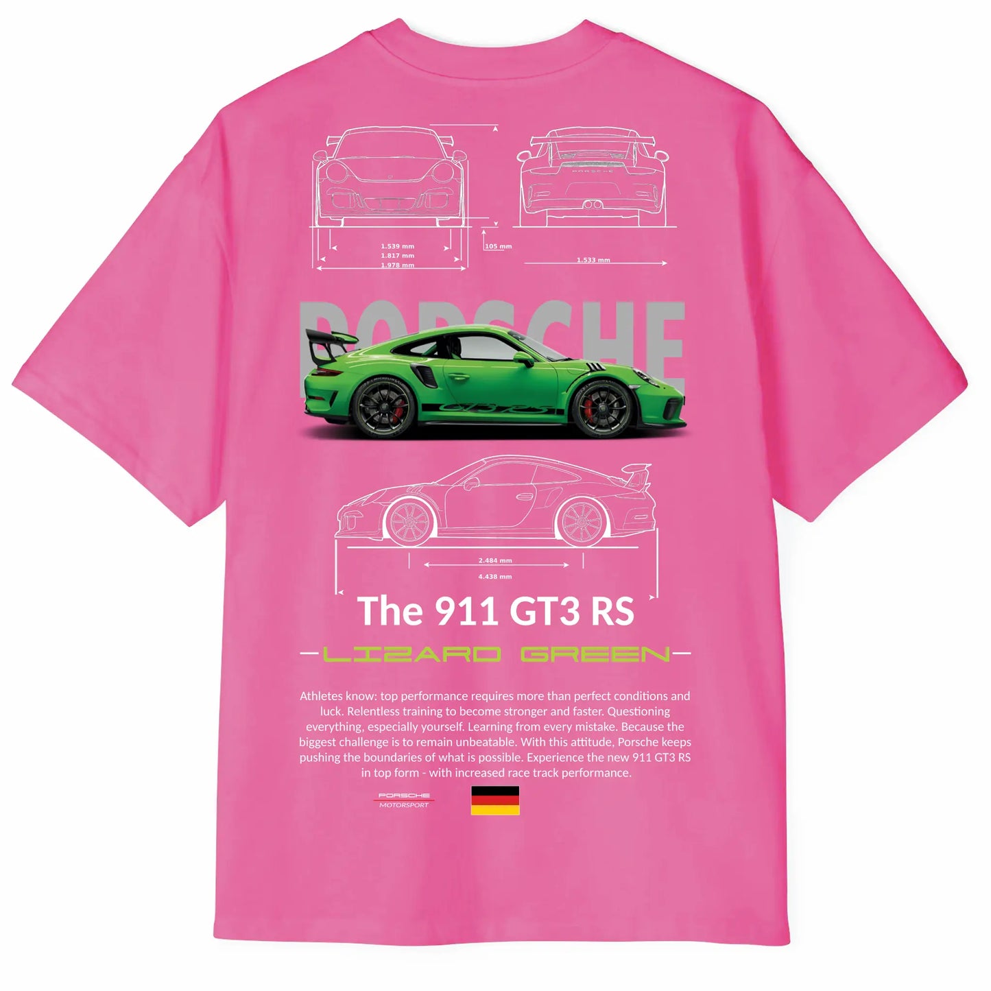Porsche 911 GT3 RS Green Oversized Tee