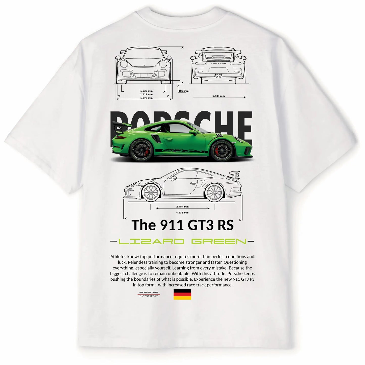 Porsche 911 GT3 RS Green Oversized Tee