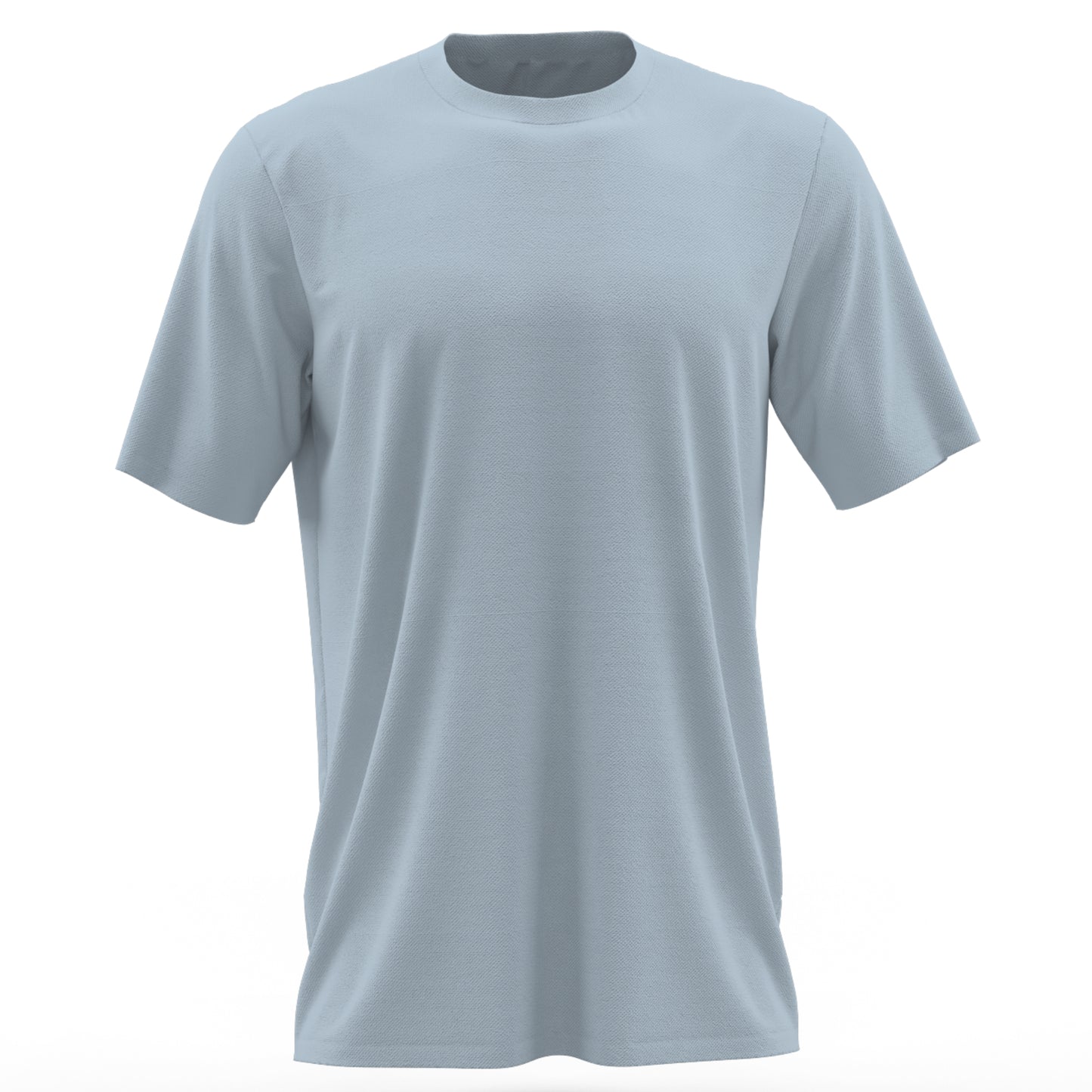 Baby Blue Unisex Round Collar Plain T Shirt