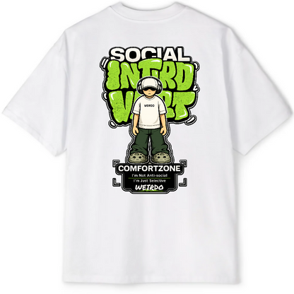 Social Introvert Graffiti Oversized Tee