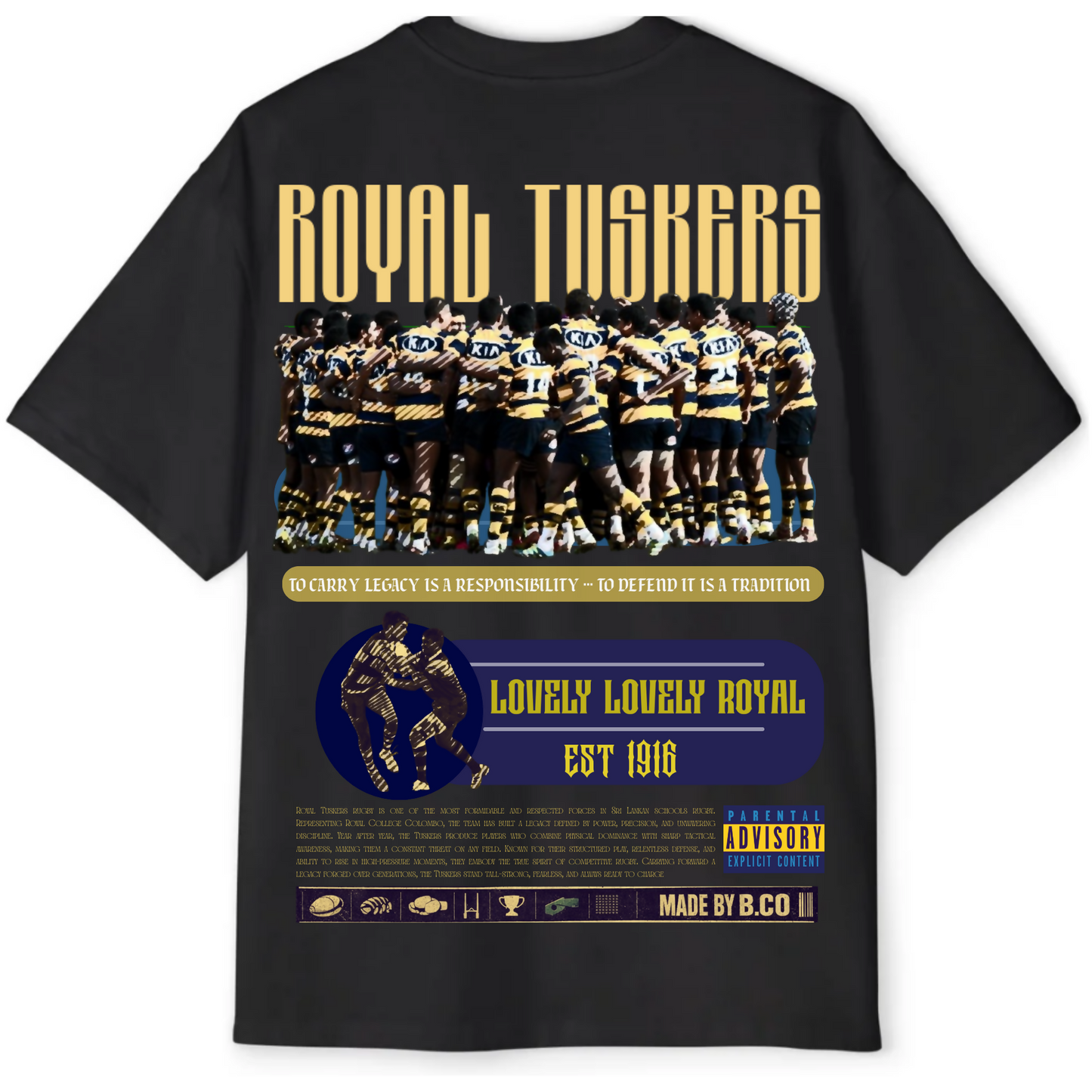 Royal Tuskers Rugby - Oversized Fit