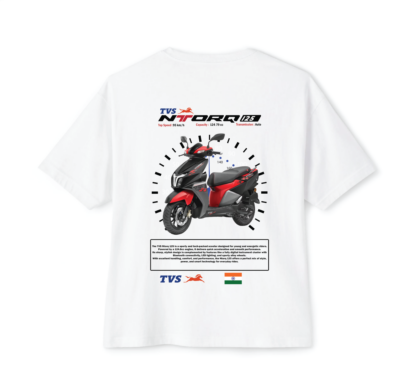 Luvara TVS NTORQ 125 Red | Oversized Tee