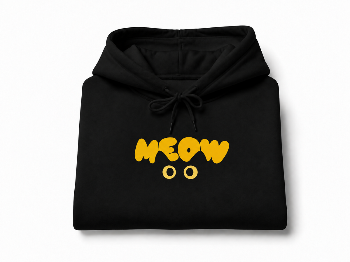 Streetwear Collection – MEOW Black Graphic Hoodie