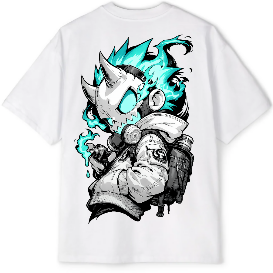 Blue Horn Graffiti Oversized Tee