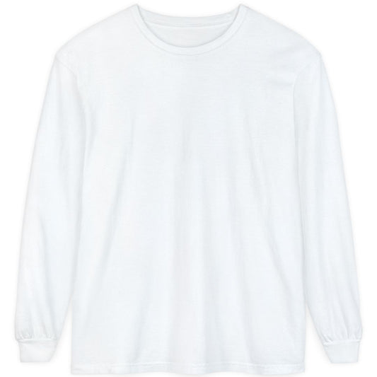 Cool White Unisex Long Sleeve Plain T Shirt