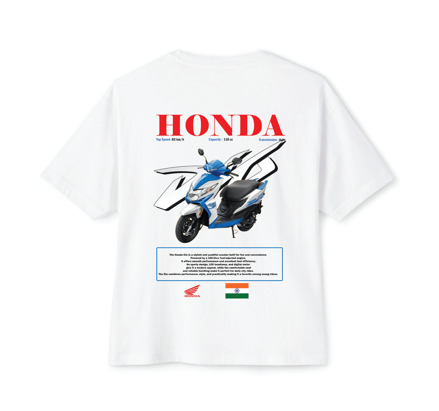 Luvara Honda Dio Blue New | Oversized Tee
