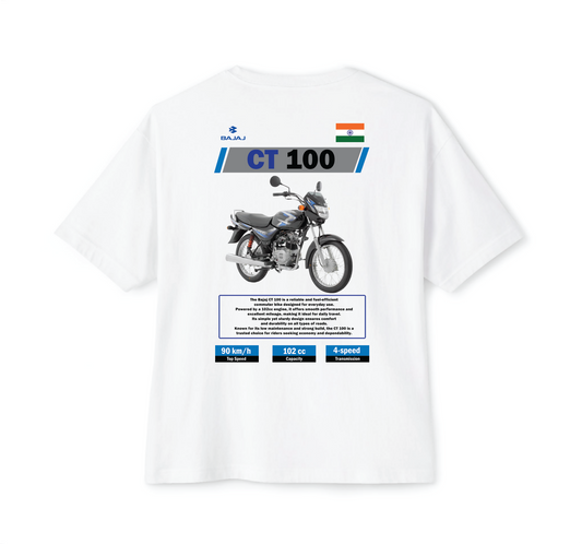 Luvara Bajaj CT100 Blue | Oversized Tee