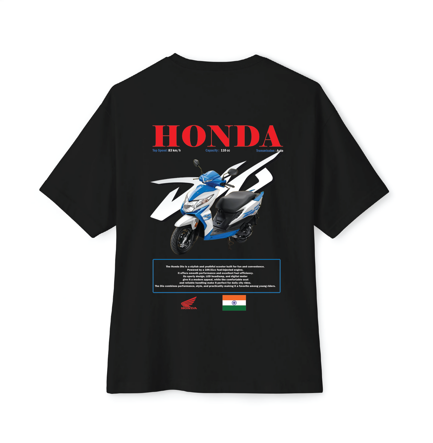 Luvara Honda Dio Blue New | Oversized Tee