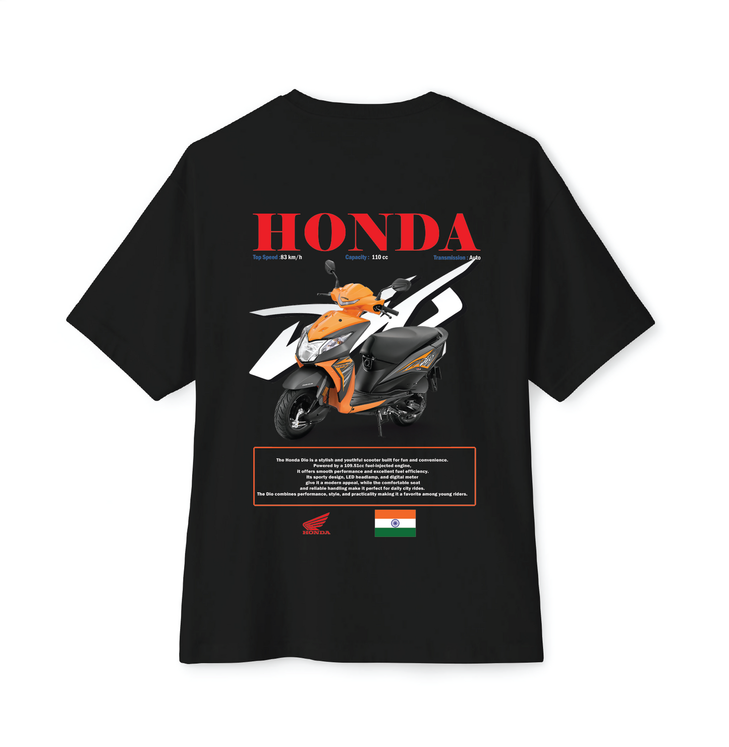 Luvara Honda Dio Orange | Oversized Tee