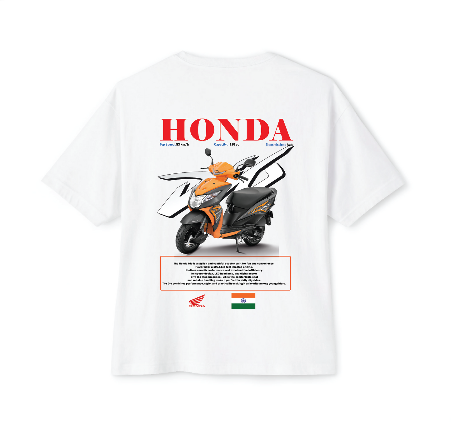 Luvara Honda Dio Orange | Oversized Tee