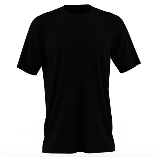 Warrior Black Round Collar Plain T Shirt