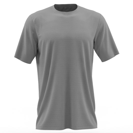 Gray Marl Unisex Round Collar Plain T Shirt