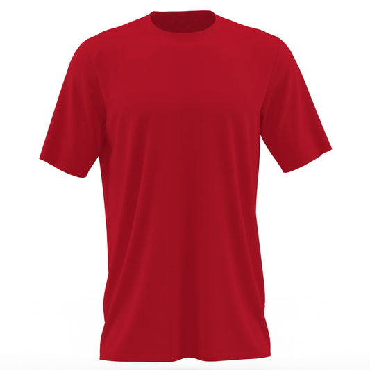 Chili Red Unisex Round Collar Plain T Shirt