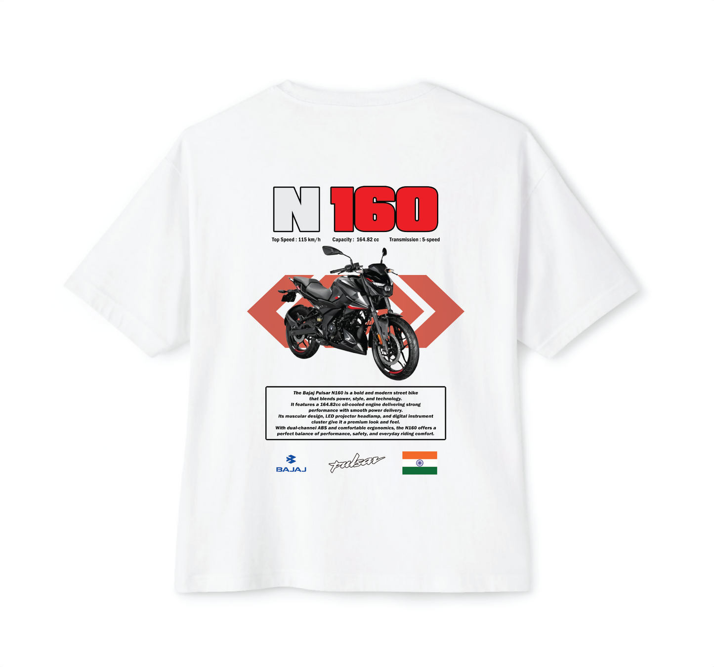 Luvara Bajaj Pulsar N160 Red | Oversized Tee